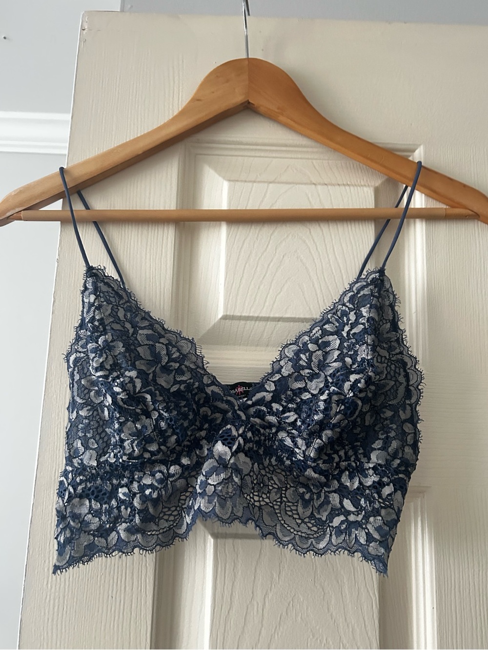 Cosabella Navy Floral Lace Bralette - made in Italy - Large